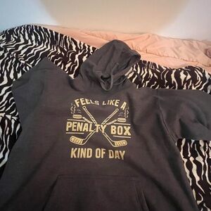 Gray Hoodie with Penalty Box Graphic